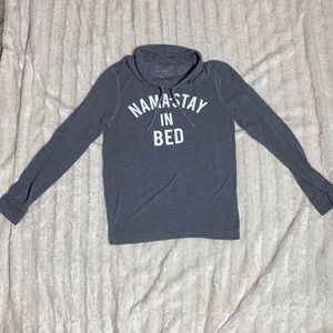 Namaste in bed sweater sweatshirt gray size small work out sleep shirt casual
